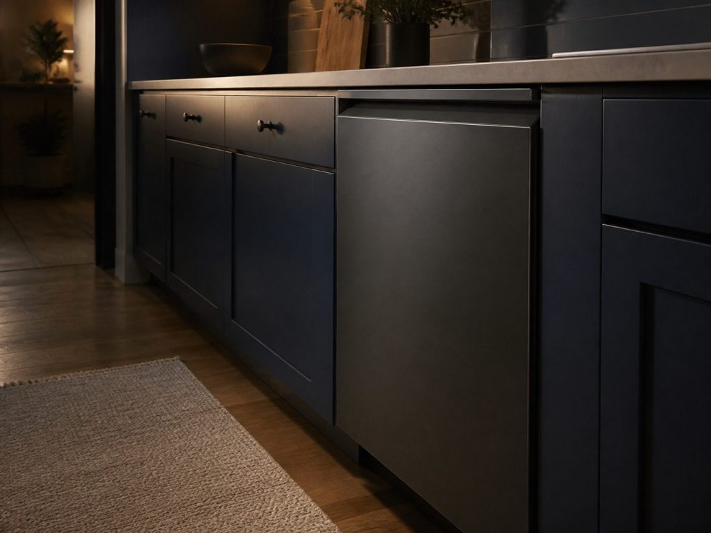 Built-in undercounter dishwasher.